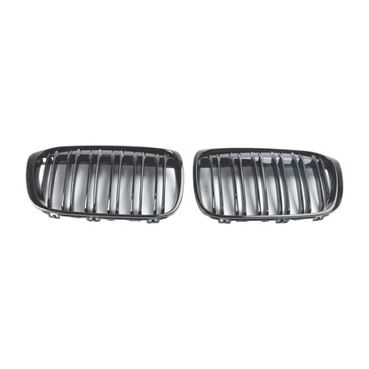 2PCS Gloss Black Front Kidney Grill Grille Fit BMW X1 F48 F49 2016-19 2017