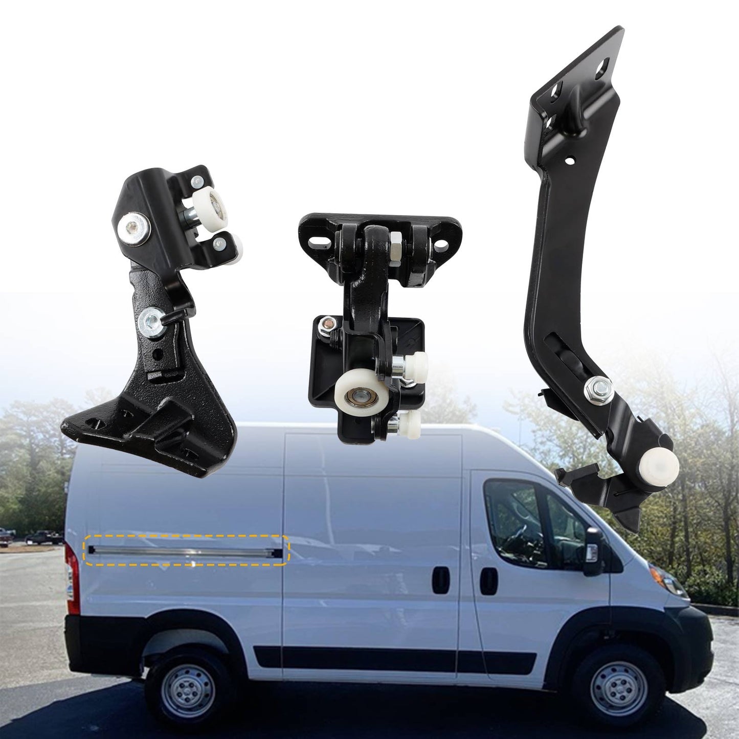 Upper & Middle & lower Right Sliding Door Roller Kit For 2014-2025 Ram ProMaster