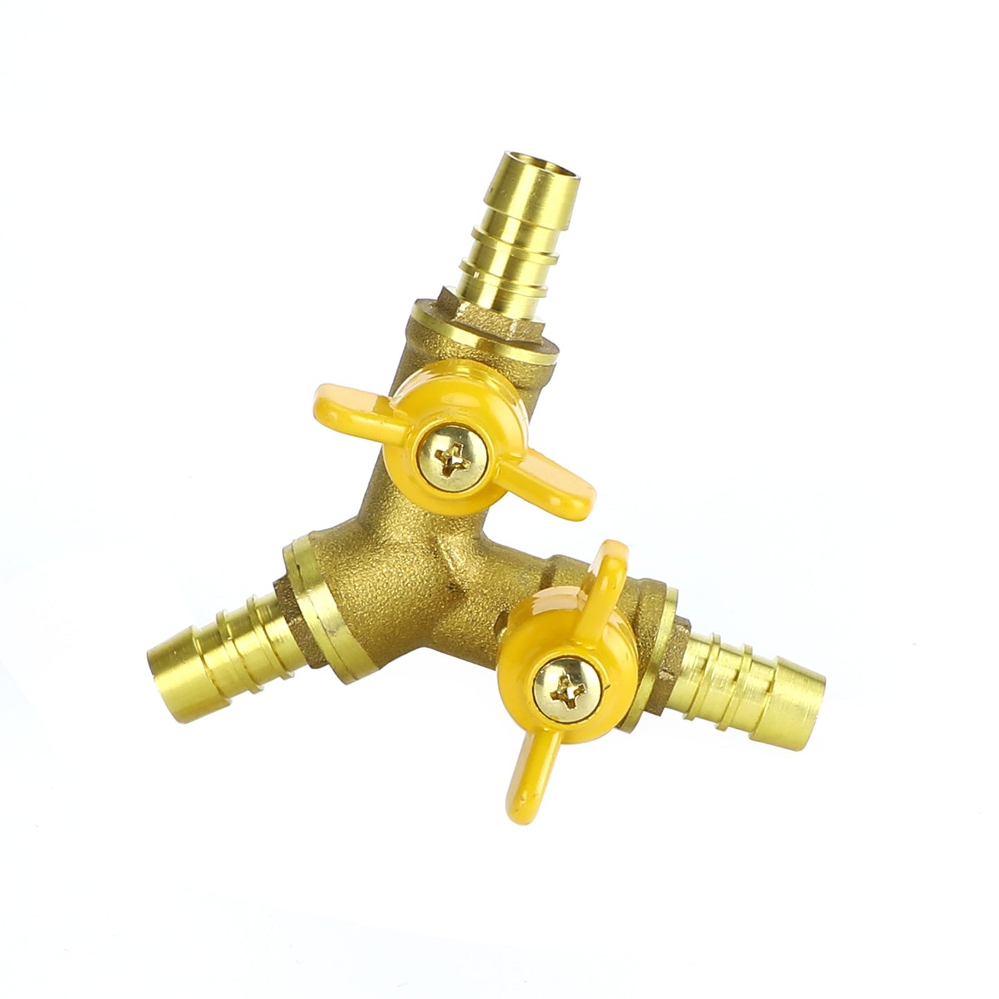3/8" Hose Barb Ball Valve Y Shaped 3 Way Connector Barb Brass Fitting OD 11mm US