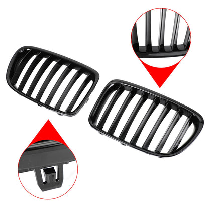 Gloss Black Front Hood Kidney Grill Grille Fit BMW X1 E84 2009-2014 SUV