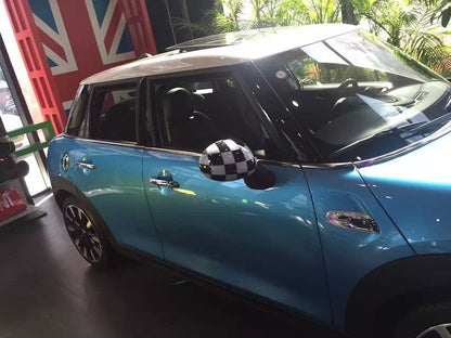 2 Checke Side Mirror Caps Covers for MINI Cooper Hardtop 2014 F55 & 2015 F56
