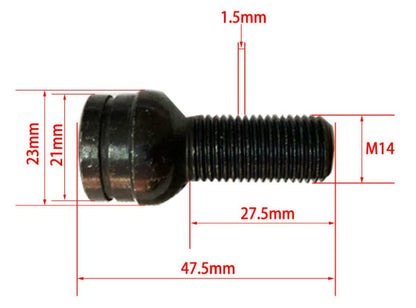 4+1 Wheel Bolt Lock Lug Nut Set With Key For Golf Jetta 14mm
