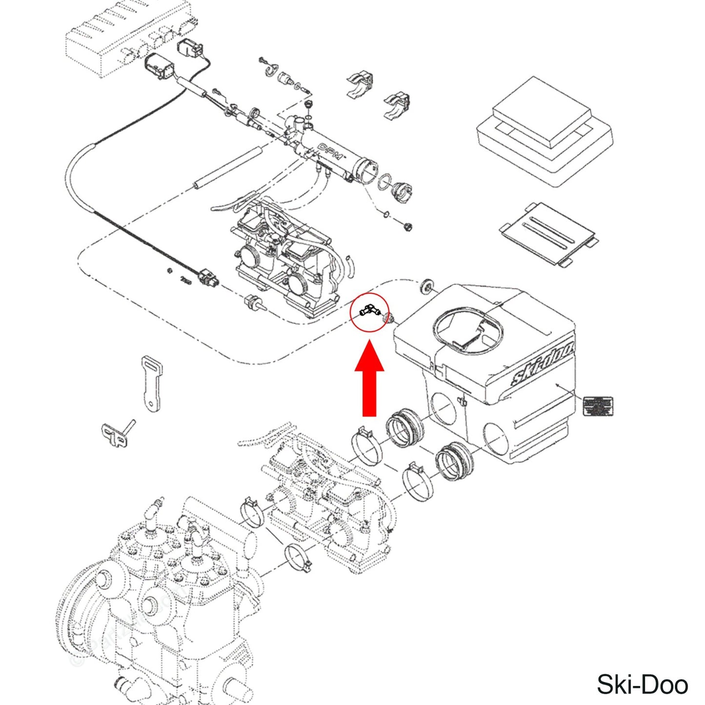 Coolant/Fuel Tank Elbow Male Connector for Ski-Doo, Sea-Doo, Can-Am - 414580600