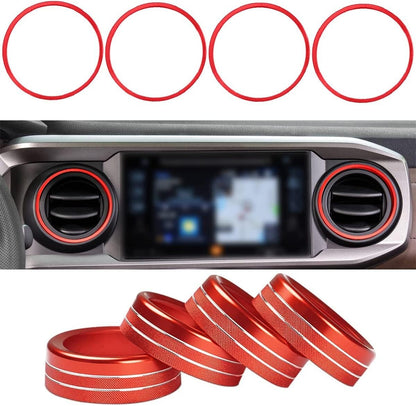 4Pcs A/C Vent Ring Outer Black Trim Ring Covers Fits for Toyota Tacoma 2016-2022