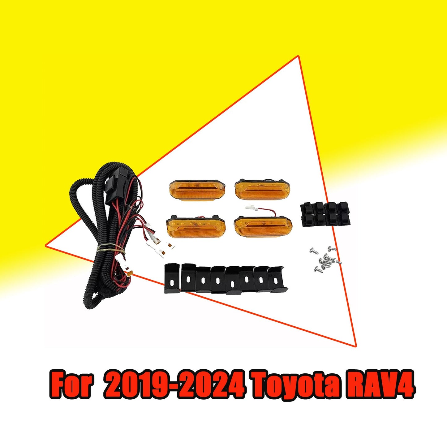4PCS LED Amber Raptor Style Grill Marker Light Kit For 2019-2022 Toyota RAV4