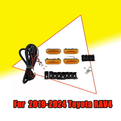 4PCS LED Amber Raptor Style Grill Marker Light Kit For 2019-2022 Toyota RAV4
