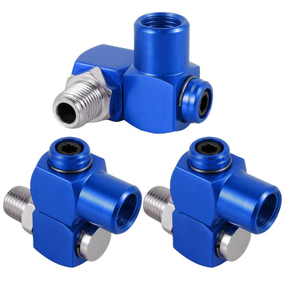 3 PCs INDUSTRIAL ALUMINUM AIR 360 SWIVEL FITTING CONNECTORS HOSE TOOL COUPLER