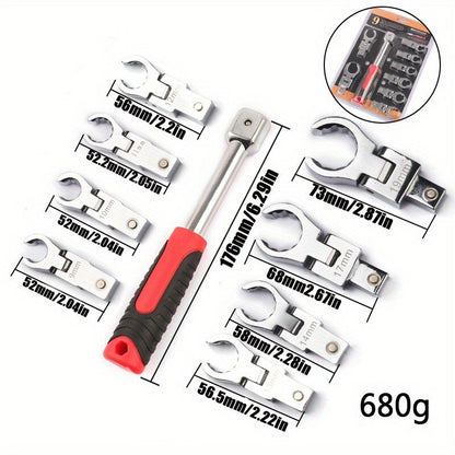 9pcs Flare Nut Flexible Open End Offset Box Wrench Metric Set Brake Line Wrench
