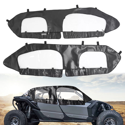 Solid Spare UTV Soft Upper Door Enclosure Set For Can Am Maverick X3 Max Turbo DS RS 2017-25