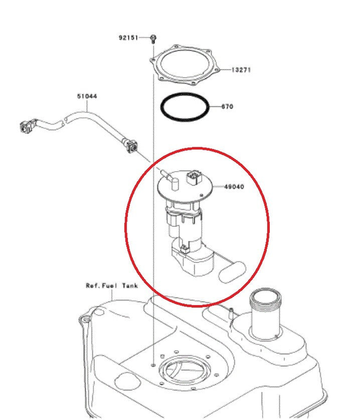 Fuel Pump Assembly For 2008-2020 Kawasaki Brute Force 750 4x4i EPS - 49040-0717