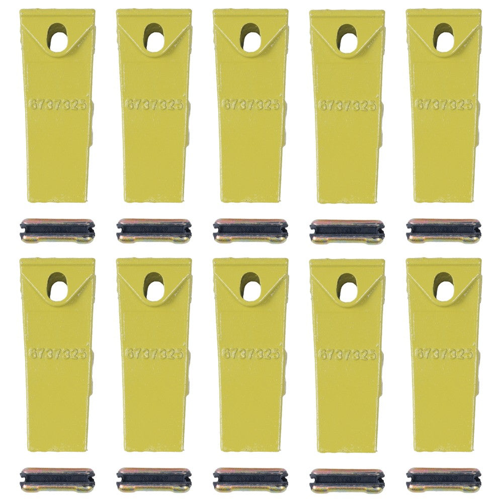10X Bucket Teeth with 6737326 Flex pins For Bobcat Style Mini Excavator 6737325