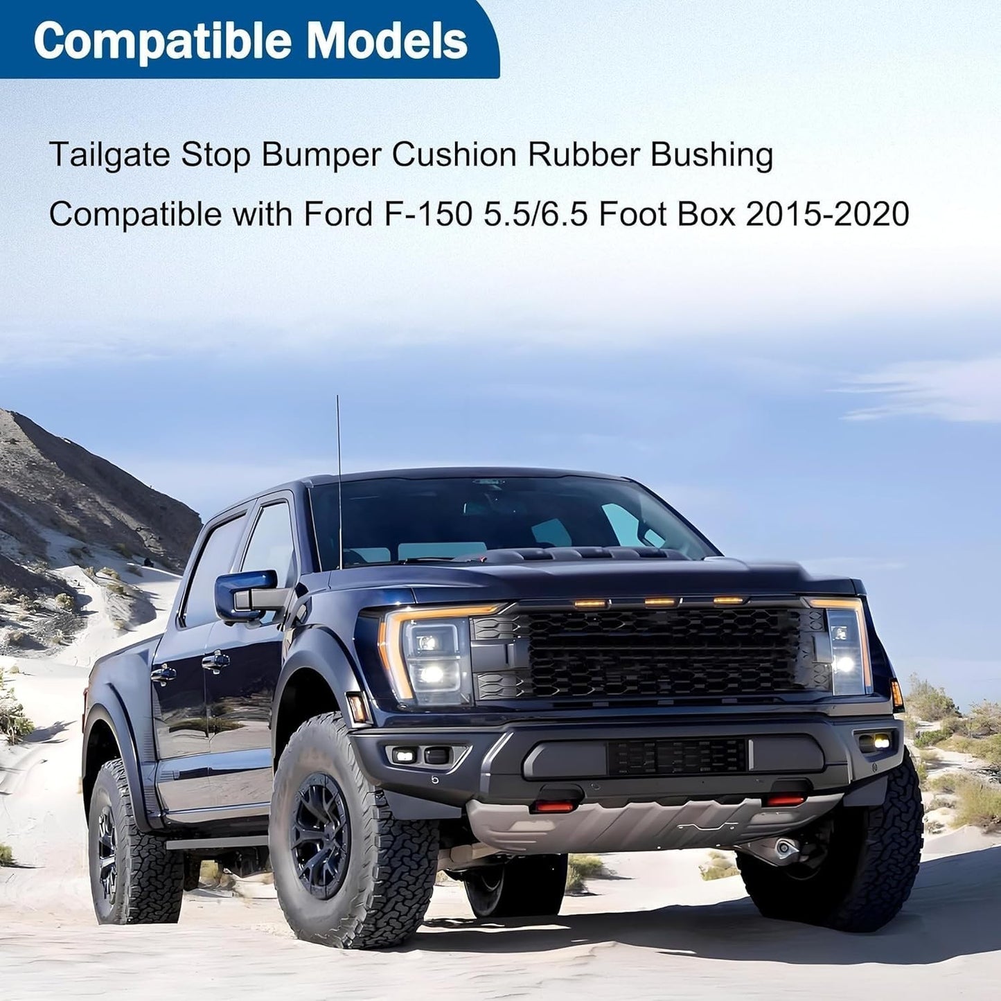 1 Pair Tailgate Stop Bumper FL3Z-99439A00-B FL3Z-99439A00-A for Ford F150