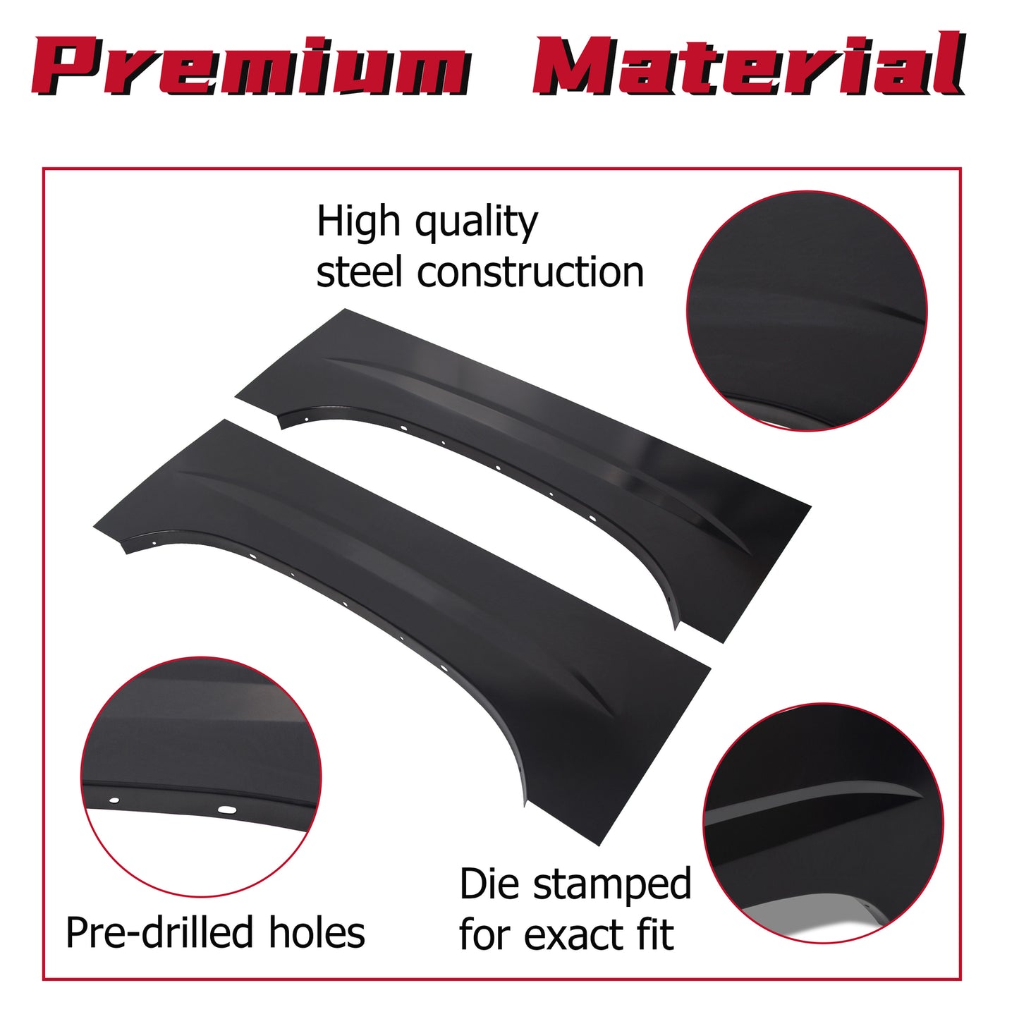 Solid Spare Upper Rear Pair Wheel Arch Repair Panel For 1999-2007 Chevy Silverado GMC Sierra