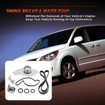 Timing Belt Kit with Water Pump For 05-11 Chrysler Volkswagen 3.5 4.0L TCKWP295D