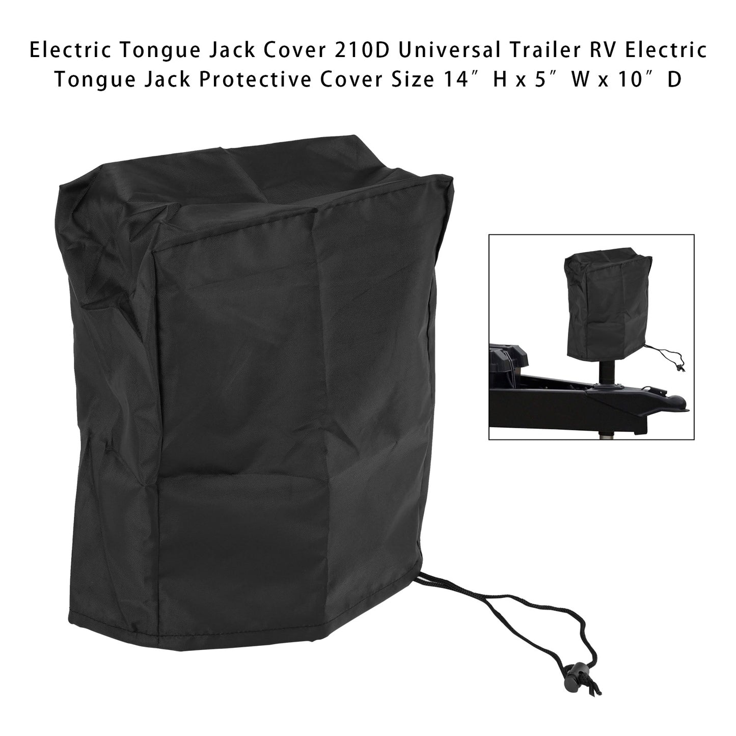 Electric Tongue Jack Cover 210D Universal Trailer RV Tongue Jack Protective