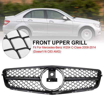 ??Front Bumper Grille Grill For C-Class Benz W204 C300 C350 2008-2014 2013 w/LED