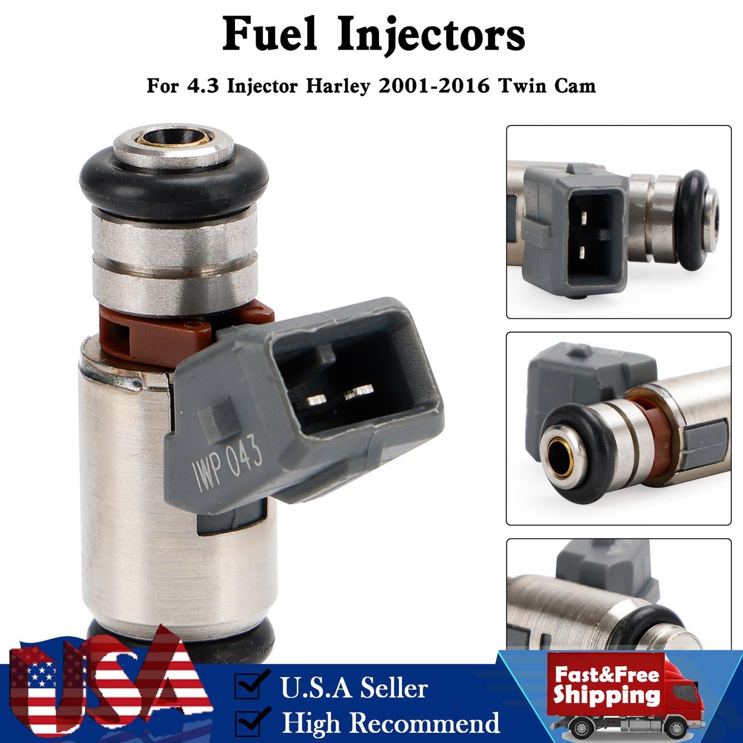 Fuel Injector 27609-01B For 4.3 Injector Harley 2001-2016 Twin Cam