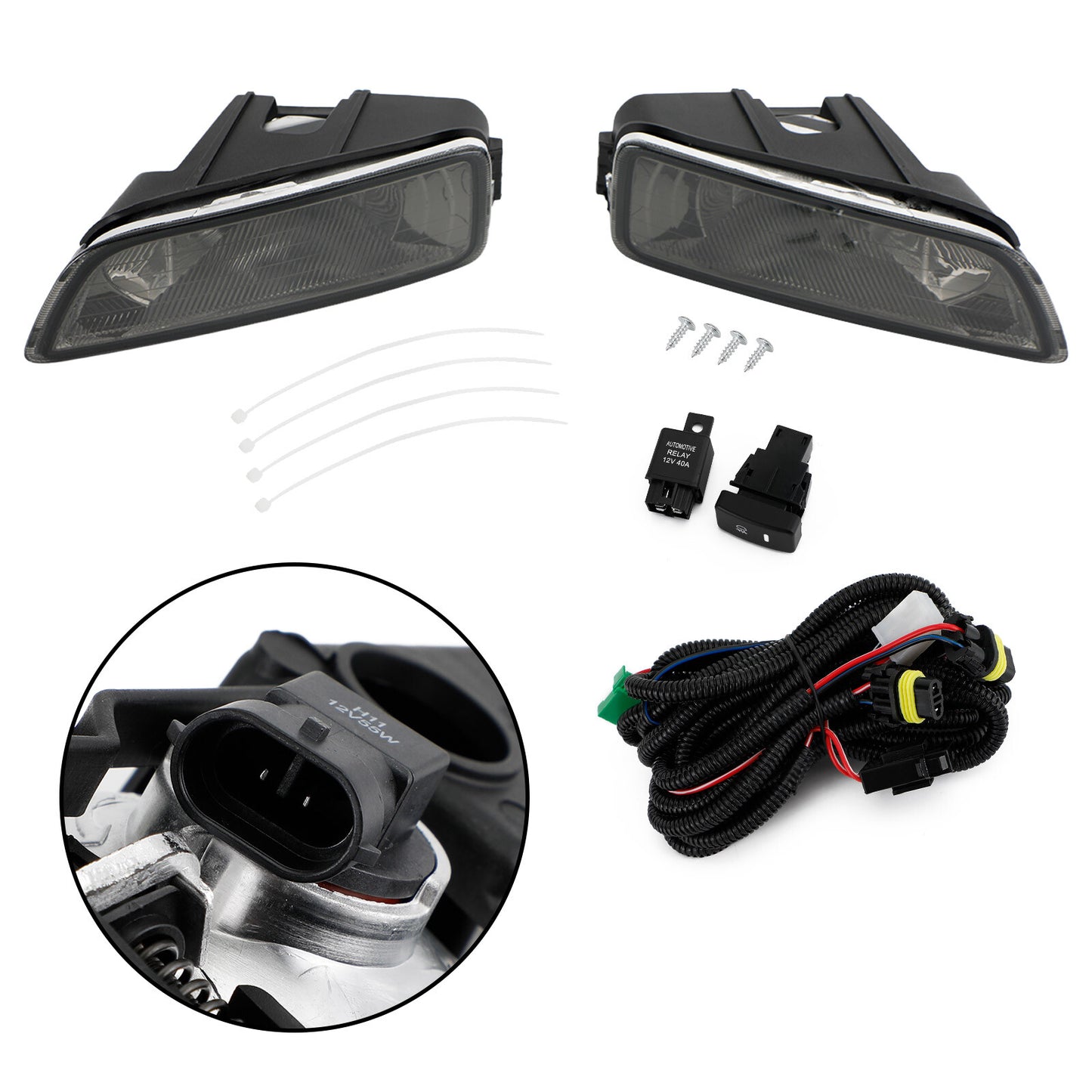 Smoke Lens Fog Lights + Switch For Honda Accord 2003-2007 / Acura TL 2004-2008