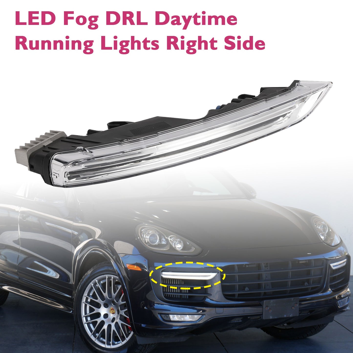 LED Fog DRL Daytime Running Lights Right Side For Porsche Cayenne 958 2015-17 #7