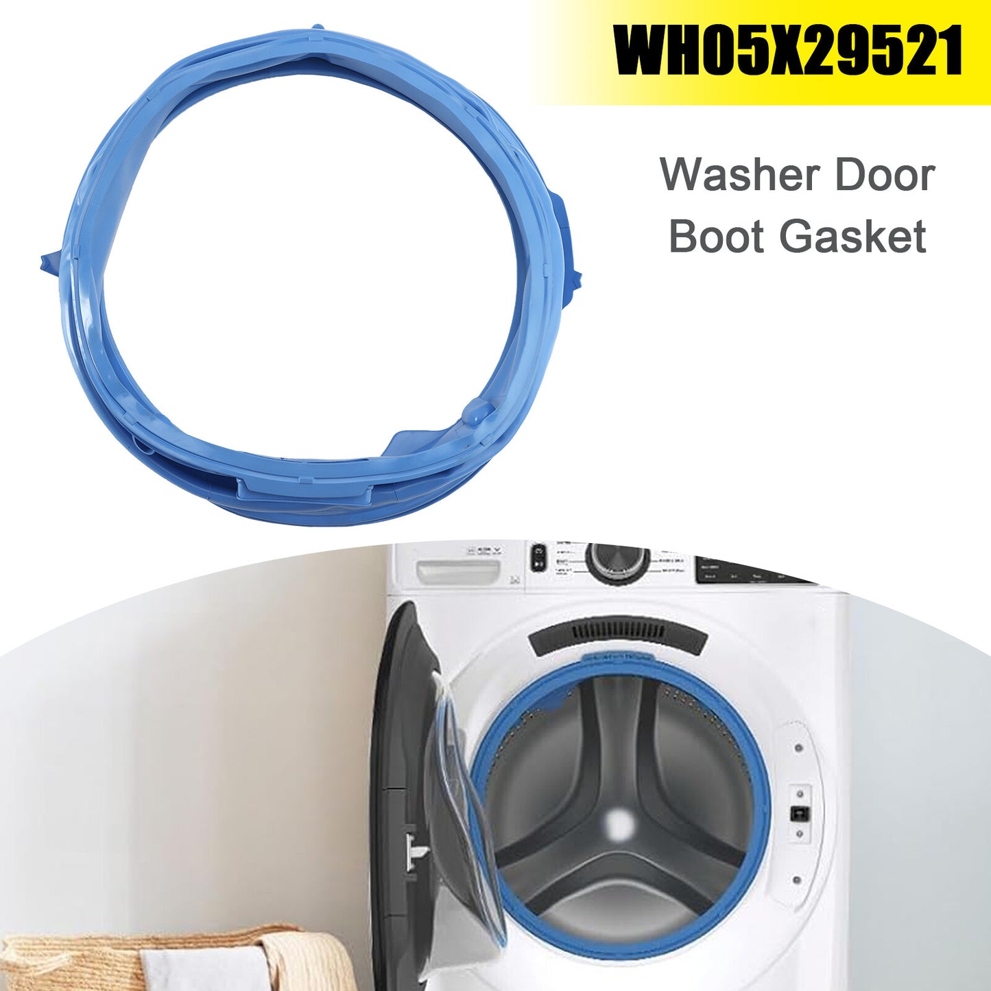 WH05X29521 Washer Door Boot Gasket Seal for GE Washing Machine GFW550SSN0WW.\