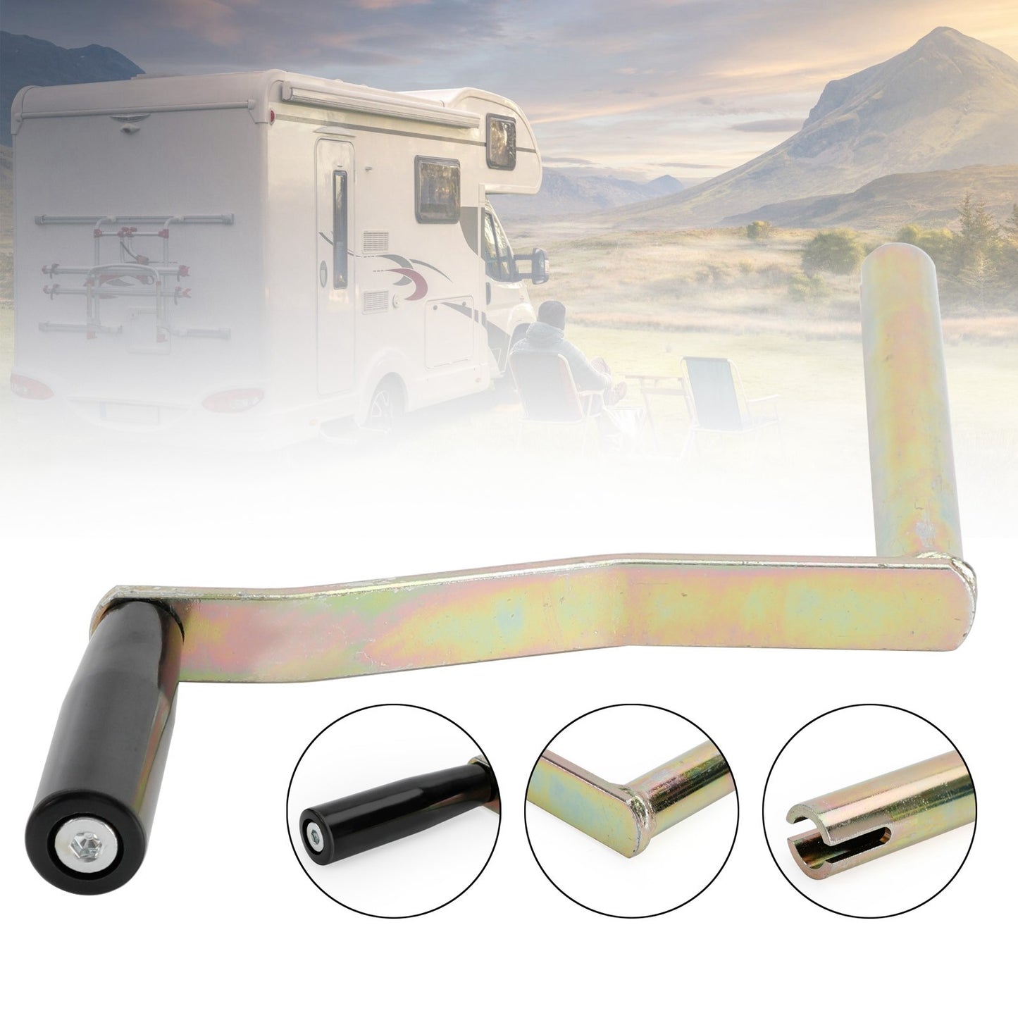 Tent Camper Crank Handle For Coleman/Fleetwood Pop-up Campers Round MouthNEW