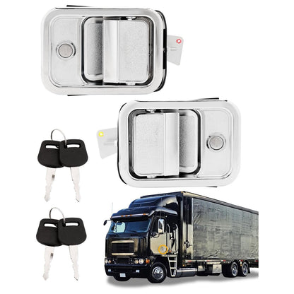 2X Front Exterior Door Handles w/ Lock Cylinders Fit 03-14 Freightliner Columbia