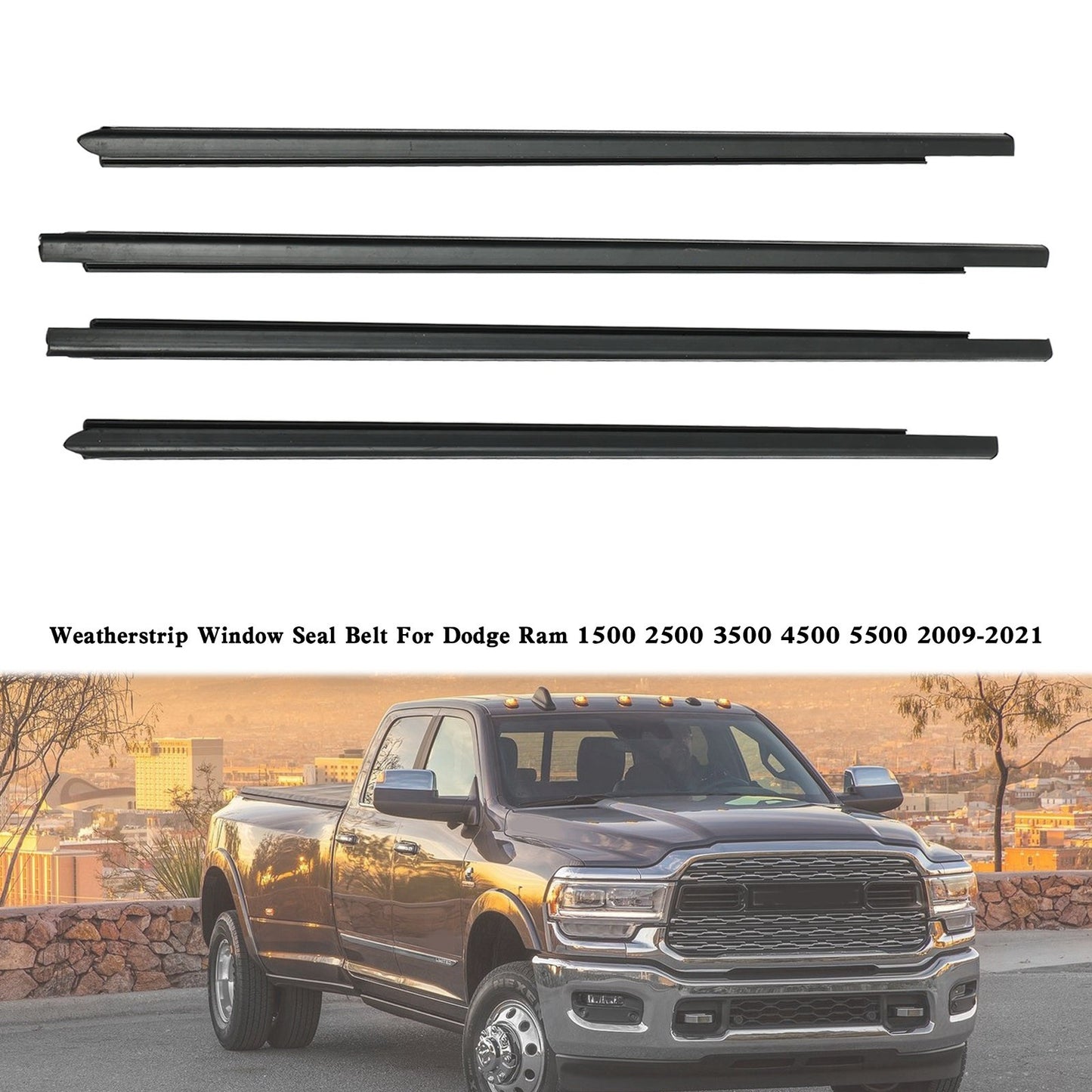 Weatherstrip Window Seal Belt For Dodge Ram 1500 2500 3500 4500 5500 2009-2021 A