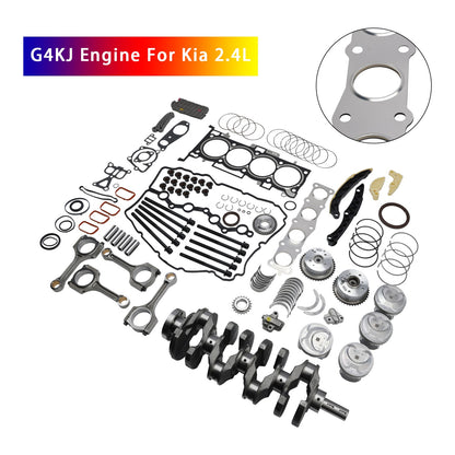 G4KJ Engine Overhaul Rebuild Kit w/Crankshaft & Rods & Timing Kit For Kia 2.4L