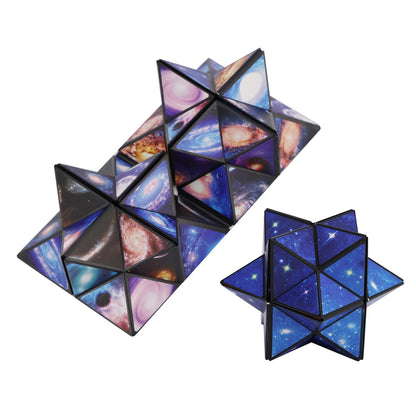 2 In 1 Earth Style Star Cube Magic Cube Set For Kid And Adult Toy Ages 8-12