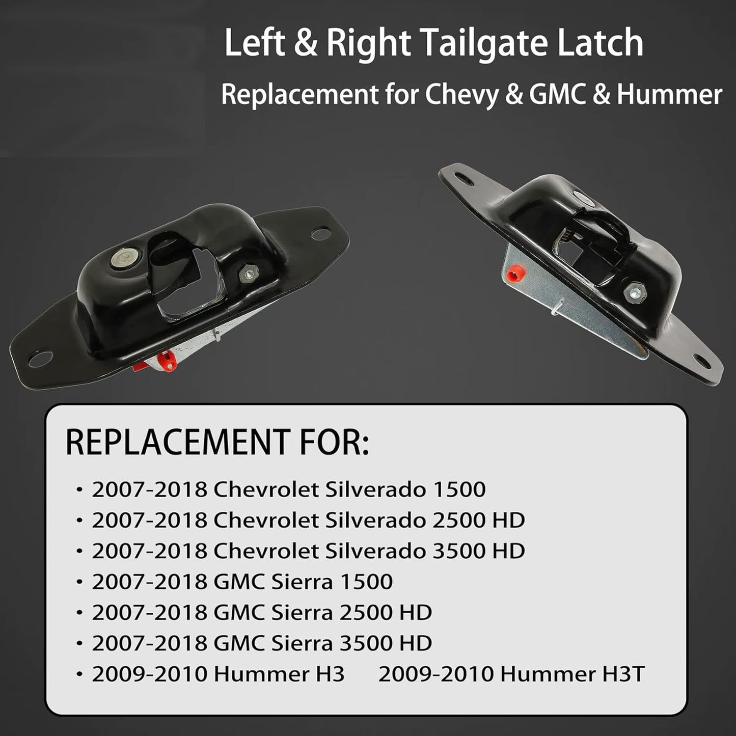 2X Tailgate Latch Assembly For 07-18 GMC Sierra Chevy Silverado 1500 2500 Hummer
