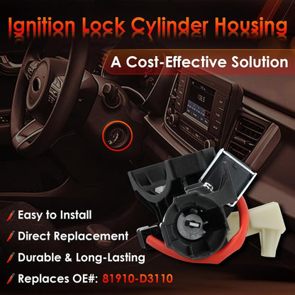 Ignition Lock Switch Cylinder Housing For 16-22 Hyundai Tucson Veloster Kia Rio