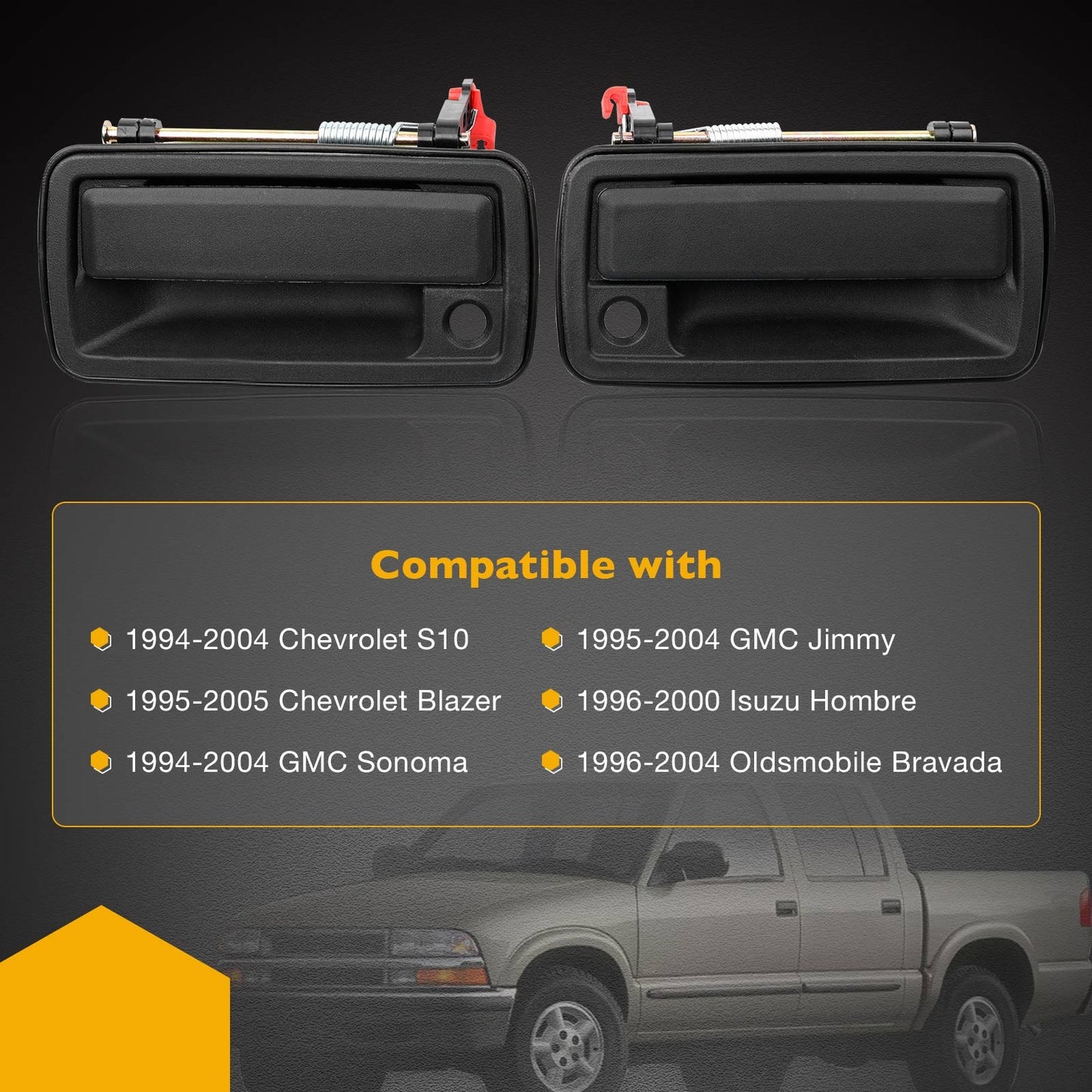 2X Exterior Door Handle Front LH & RH For 1994-05 GMC Isuzu Chevy S10 Oldsmobile