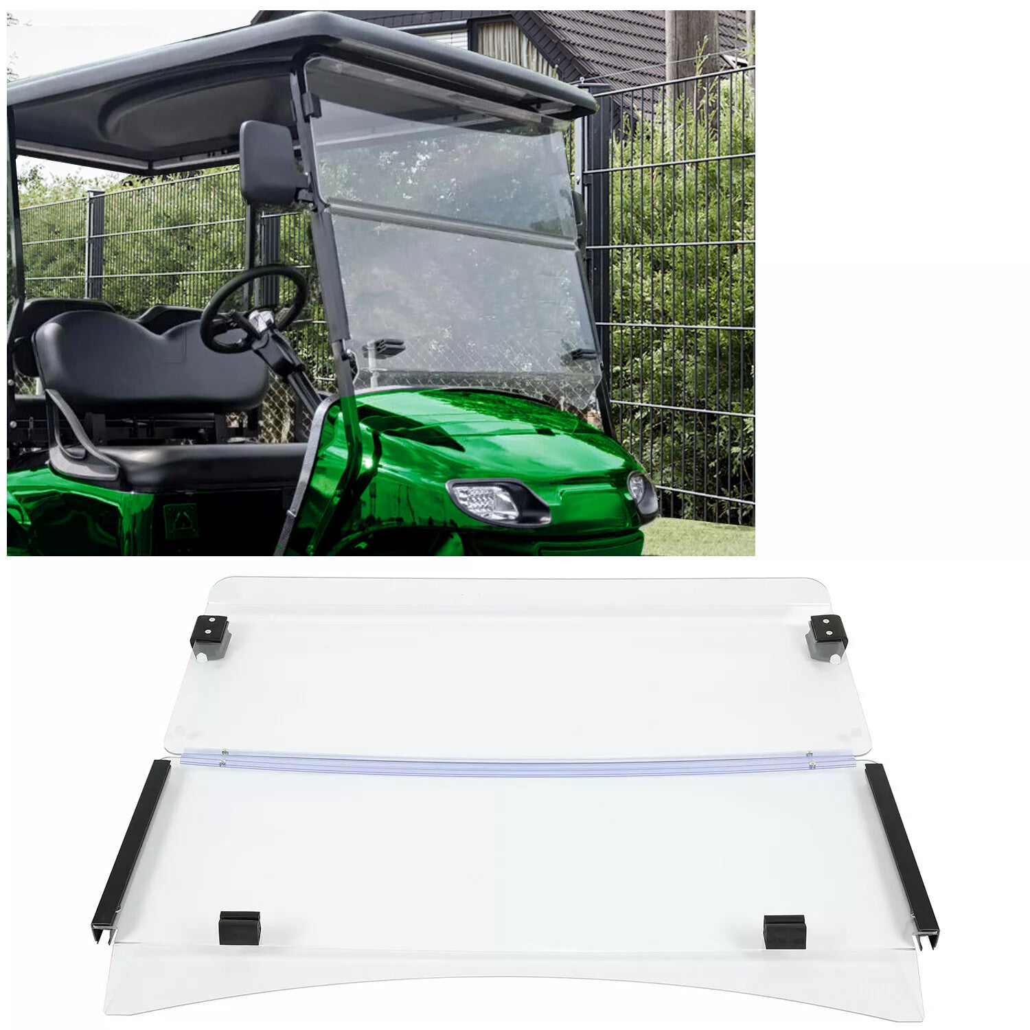 Solid Spare For EZGO TXT 2014+ Clear Fold Down Golf Cart Windshield Windscreen