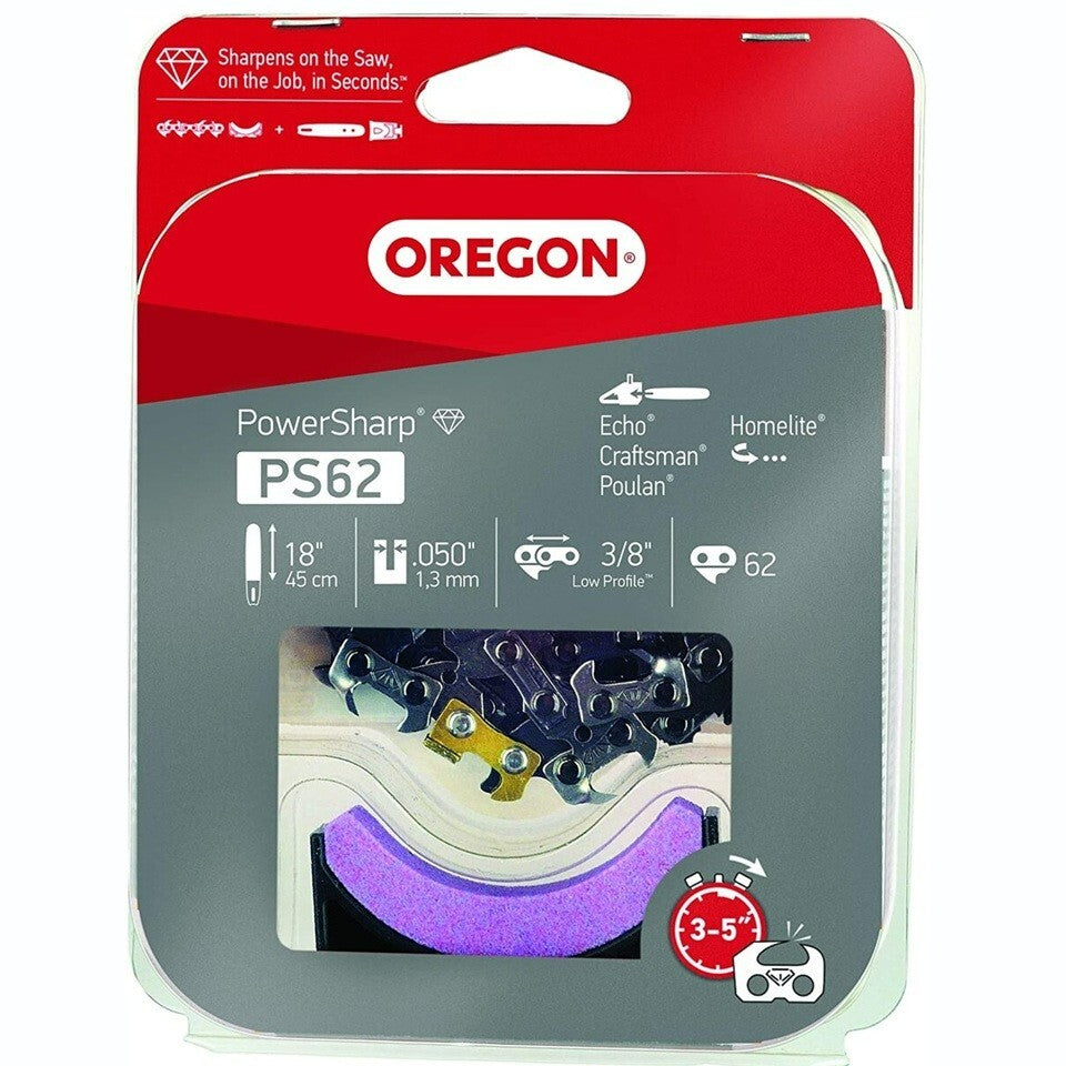 Solid Spare Oregon PS62 PowerSharp Saw Chain for 18 Inch Bar - 62 Drive Links