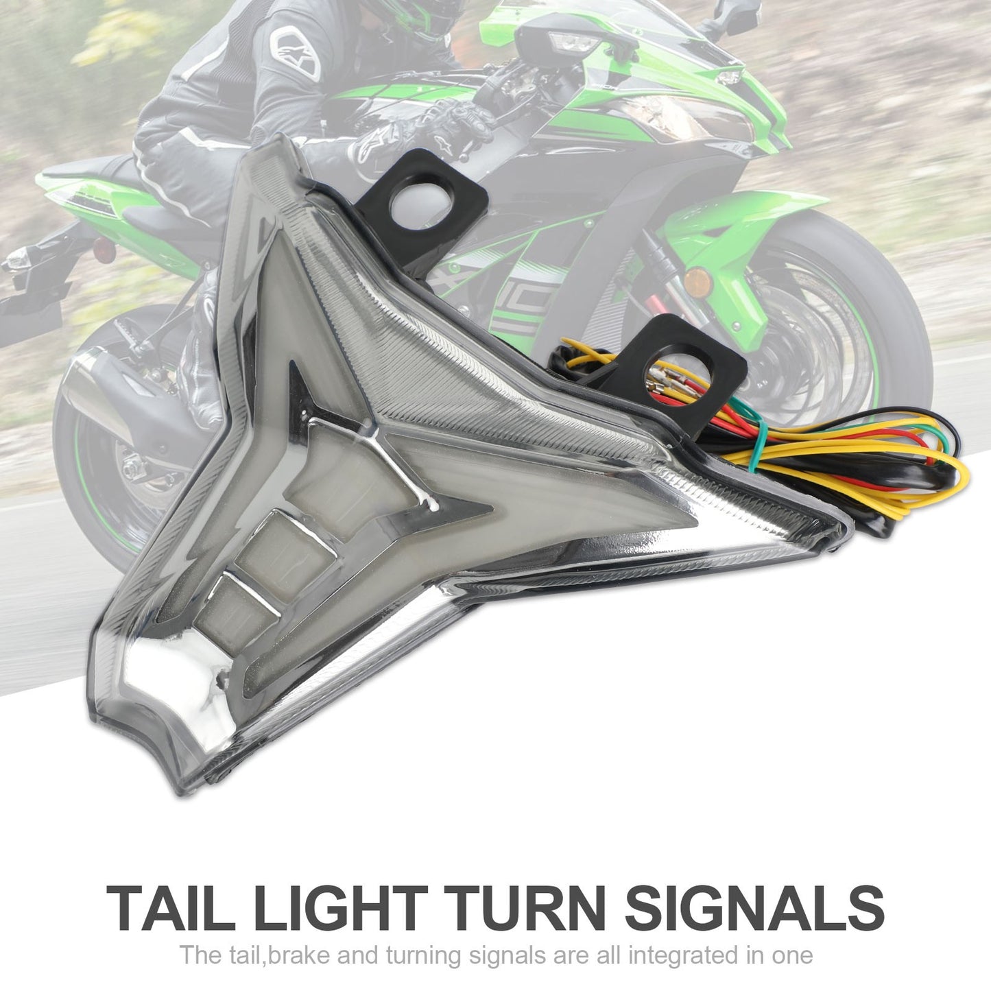 Integrated Tail Light Turn Signal Fit KAWASAKI Ninja ZX10R Z1000 Black 2013-2022
