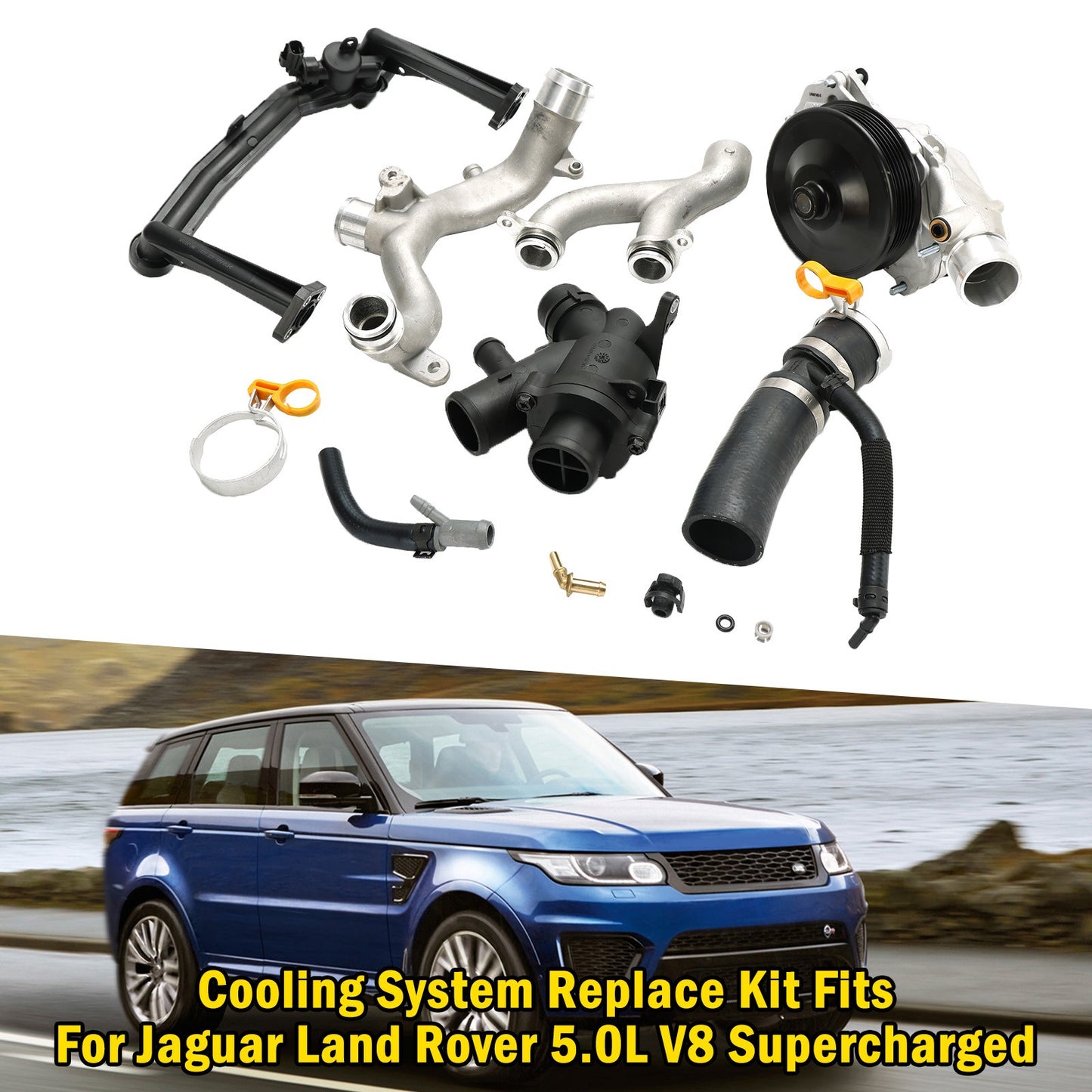 ??Cooling System Replace Kit Fits For Jaguar Land Rover 5.0L V8 Supercharged