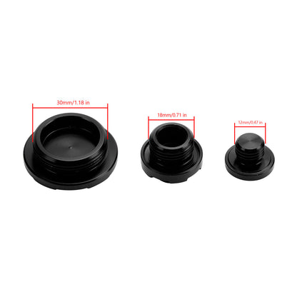 CRANKCASE COVER OIL FILLER PLUG KIT BLACK FOR KAWASAKI KLX450R 2008-2015