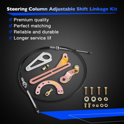 2" Aftermarket Transmission Cable Column Shift Linkage Kit For GM TH350 ACA-1804
