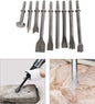 9Pcs Pneumatic Air Hammer Punch Chipping Bits Tool Chisel 0.39In Shank Tool Set