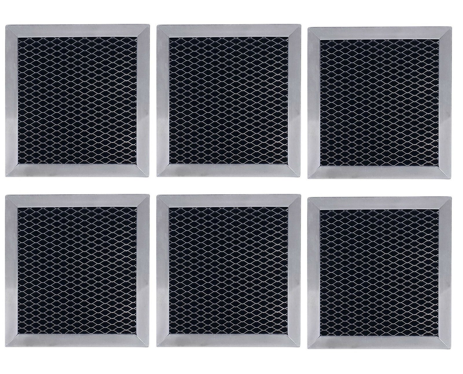 Solid Spare (6) Compatible with Whirlpool 8206230A Microwave Hood Charcoal Filters