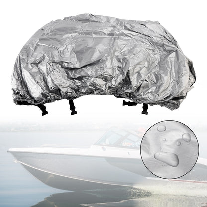 Heavy Duty Boat Cover Waterproof 210D Silver For 16-18Ft Fishing Jon Boat L Beam