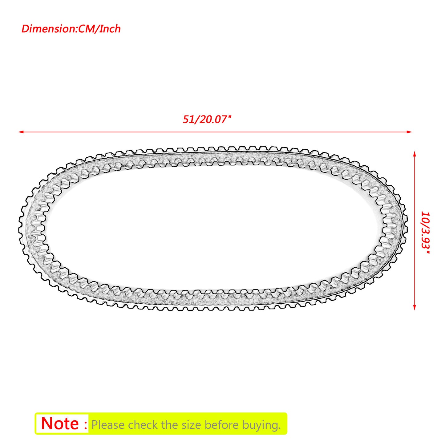 Drive Belt For Polaris 3211177 Snowmobile Rush Pro S X Switchback Titan 800 E