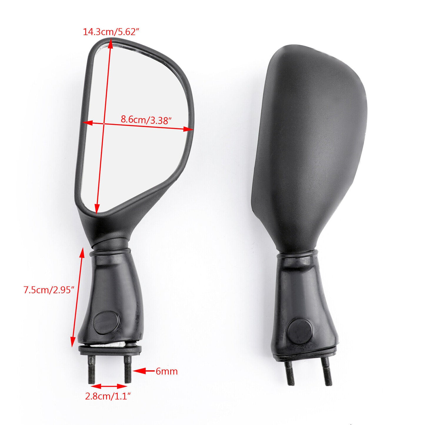 Mirrors For Kawasaki ZX6R 1998-2002 ZX9R ZX9 9R 1998-2003 Black