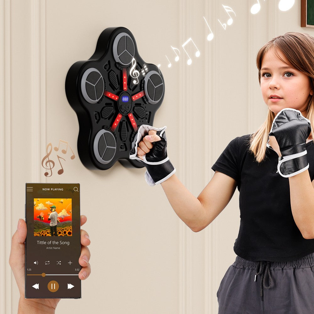 Kids Bluetooth Boxing Machine – Wall-Mounted Music Trainer w/ Workout Gloves