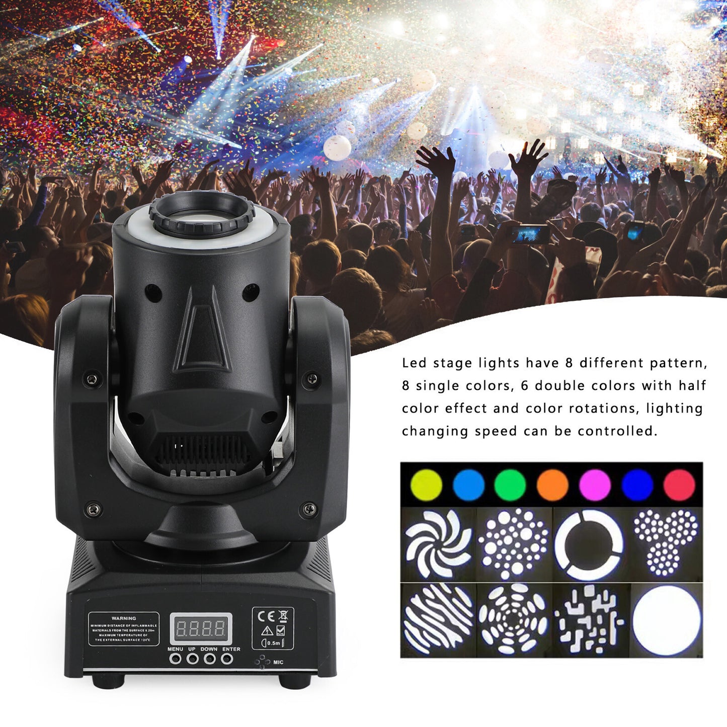 100W LED Moving Head Stage Light RGBW Gobo Spot Club Disco DJ Party Lighting DMX