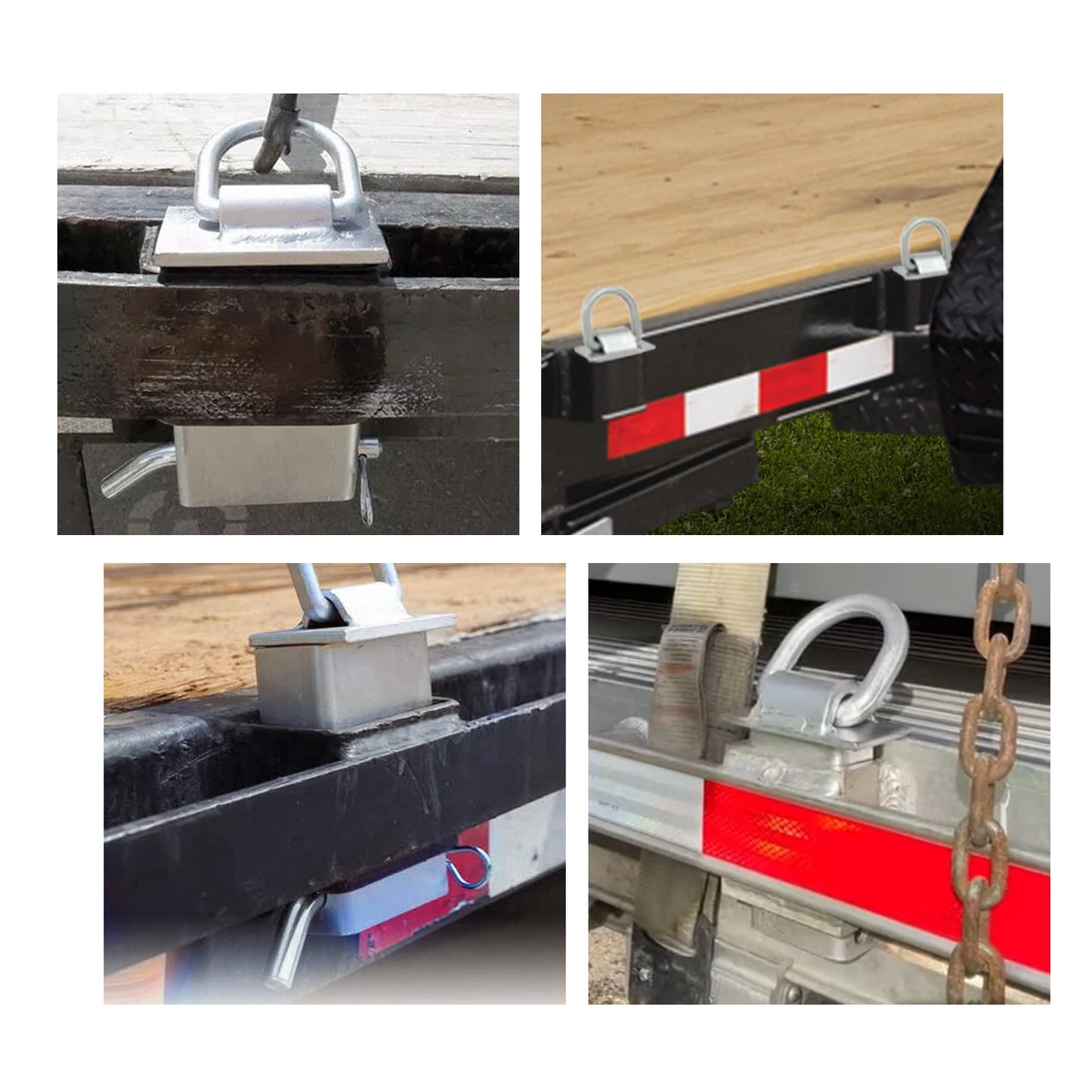 Solid Spare 8 Heavy Duty Trailer Stake Pocket D Ring 5400Lbs Load Limit For Standard 2"x4"