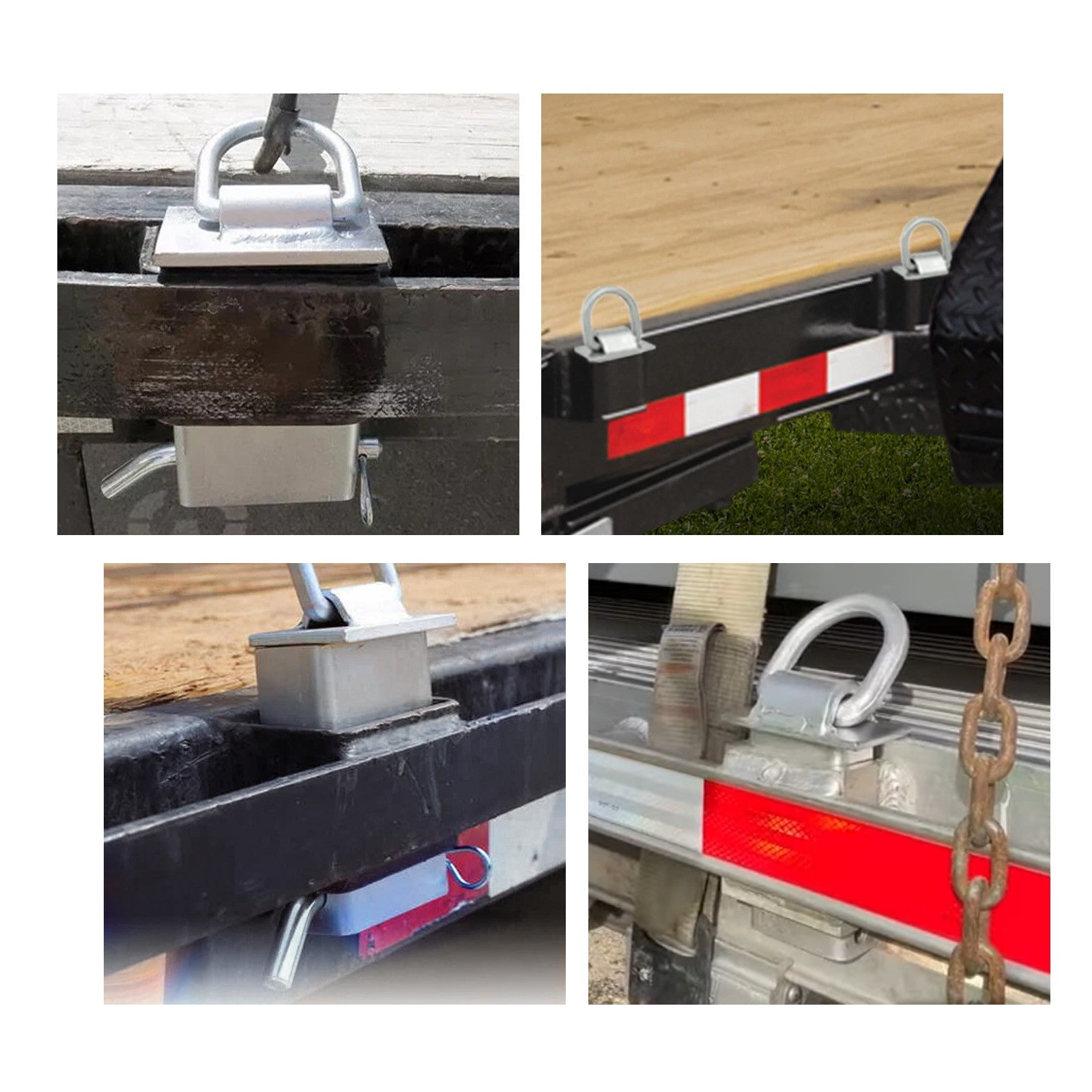 Solid Spare 8 Heavy Duty Trailer Stake Pocket D Ring 5400Lbs Load Limit For Standard 2"x4"