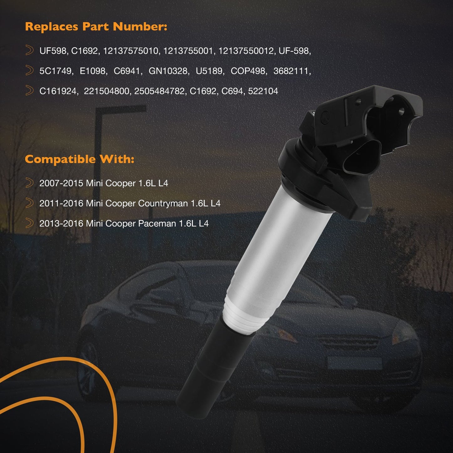 4X UF598 Ignition Coil Pack For 2007-2016 Mini Cooper Countryman Paceman 1.6L L4