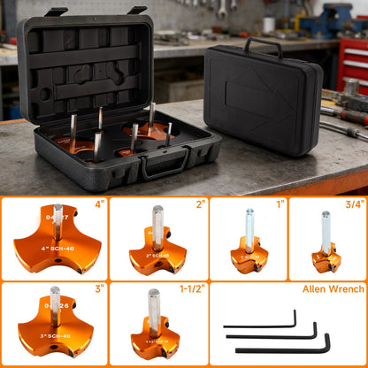 6 PCS Triple Blade PVC Pipe Reamer Kit Pipe Fitting Reamer Tool For Plumbing