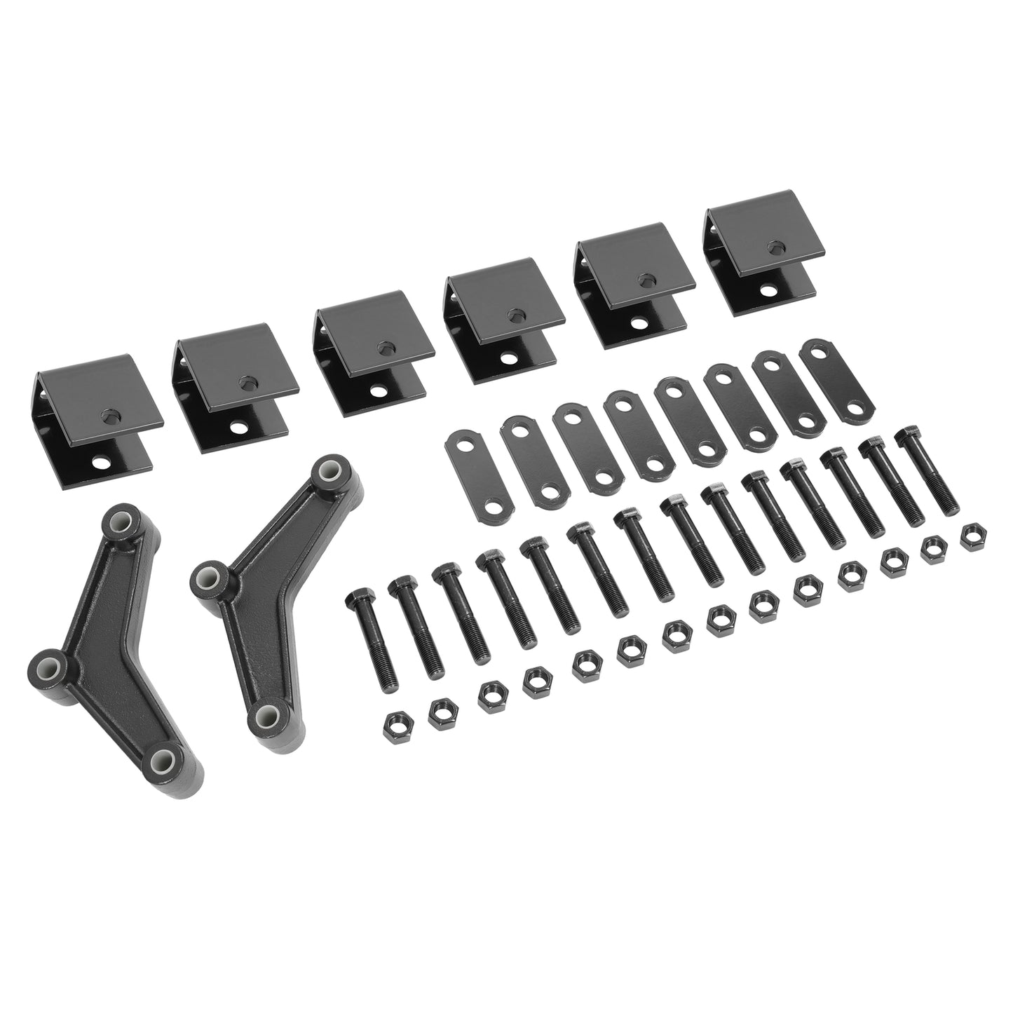 Solid Spare Trailer Axle Shackle Kit Powder Coated Equalizer+ Shackle Strap +Hanger Kit